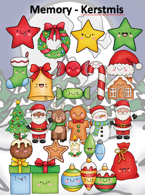 Lesmateriaal Memory - kerstmis van auteur Little Play Friends slide 2