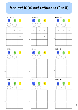Lesmateriaal Bundel cijferen tot 1000 vermenigvuldigen en delen van auteur Juf Chloe de mantaklas slide 2