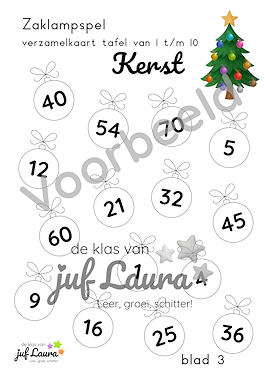 Lesmateriaal Kerst - Zaklampspel - Tafel van 1 t/m 10 van auteur De klas van juf Laura slide 3
