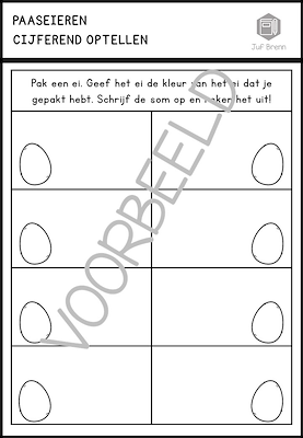 Lesmateriaal PAASEIEREN: SOMMEN TOT 10 ACTIVITEIT van auteur Juf Brenn slide 2