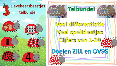 Lesmateriaal lieveheersbeestjes telbundel - wiskunde van auteur Little Play Friends