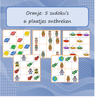 Lesmateriaal Sudoku's Thema Ruimte van auteur Jabbedabbedoe slide 3
