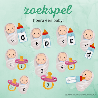 Lesmateriaal Hoera een baby - zoeken naar spenen/flessen van auteur Nanny Melissa