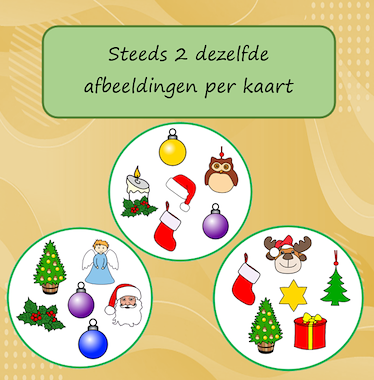Lesmateriaal Zoek dezelfde (dobble) Kerstmis van auteur Jabbedabbedoe slide 3