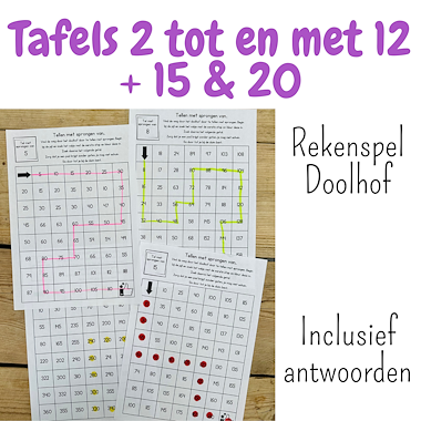 Lesmateriaal Tellen met sprongen van doolhof tafels rekenspel keersommen van auteur My Teacher Shares slide 3