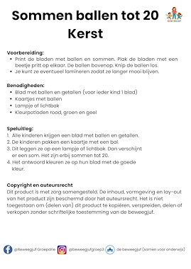 Lesmateriaal Sommen tot 20 ballen Kerst lampje van auteur de beweegjuf slide 3