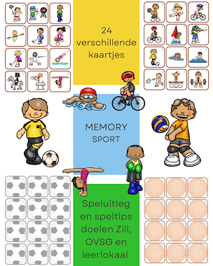 Lesmateriaal Memory thema sport van auteur Little Play Friends