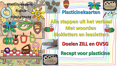 Lesmateriaal Rupsje nooitgenoeg - plasticinekaarten van auteur Little Play Friends