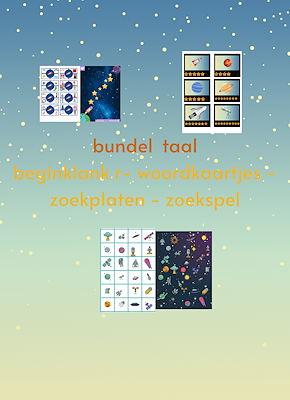 Lesmateriaal Deelbundel thema ruimte zoekplaten/spel, beginklank r (taal) van auteur juf Vicky derde kleuterklas