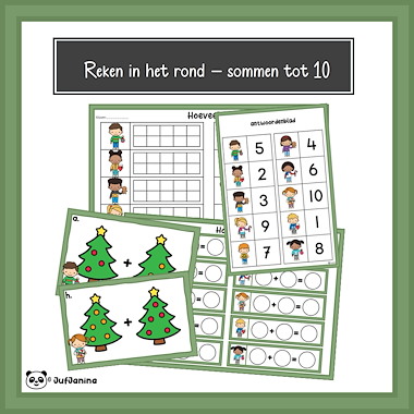 Lesmateriaal Bewegend leren - sommen tot 10 en 20 (Kerst) van auteur Juf Janina slide 1