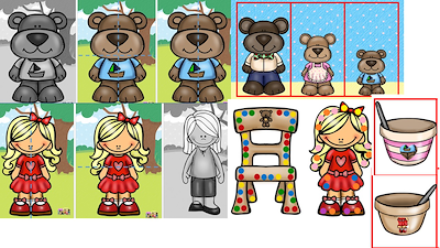 Lesmateriaal Goudlokje en de 3 beren: Mega spelbundel van auteur Little Play Friends slide 2