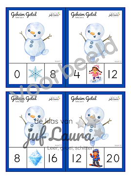 Lesmateriaal Winter - Geheim Getal - Tafel van 3 en 4 van auteur De klas van juf Laura slide 2
