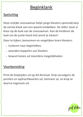 Lesmateriaal Sneeuwman woorden van auteur Juf Nika slide 2