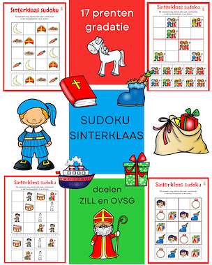 Lesmateriaal Sudoku's thema sinterklaas van auteur Little Play Friends slide 1