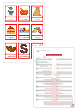 Lesmateriaal Woordkaarten Sinterklaas van auteur Van krabbel tot krul slide 3