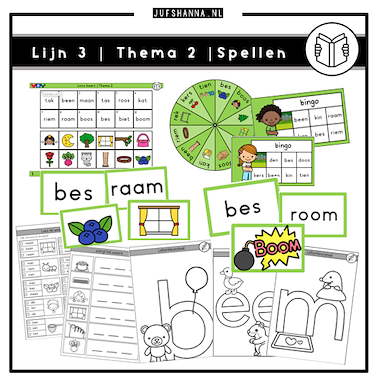 Lesmateriaal Lijn 3 | Thema 2 | Lees/spellenpakket van auteur Juf Shanna slide 2