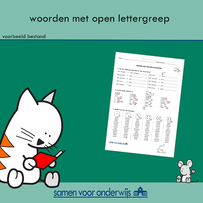 Lesmateriaal open lettergreep van auteur samen voor onderwijs