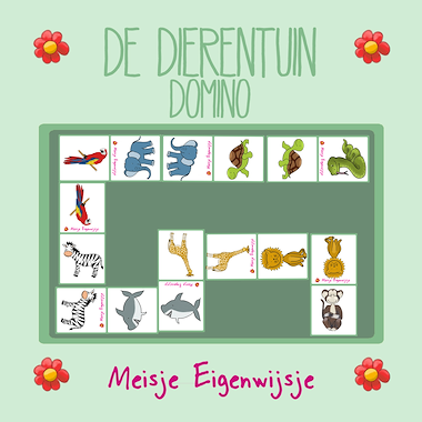 Lesmateriaal De dierentuin - Domino van auteur Meisje Eigenwijsje