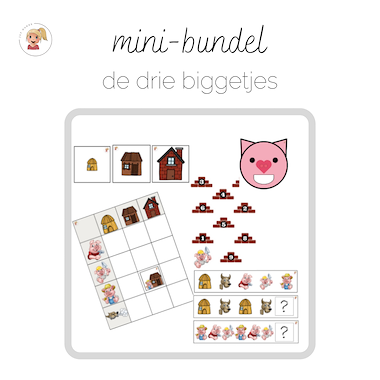 Lesmateriaal Themabundel (mini) - de drie biggetjes van auteur Juf Hanne_