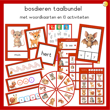 Lesmateriaal Bosdieren taalbundel van auteur JufJoyceKuenen slide 1