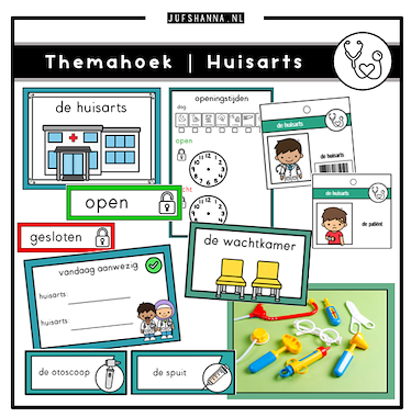 Lesmateriaal Bundel | Themahoeken huisarts en apotheek van auteur Juf Shanna