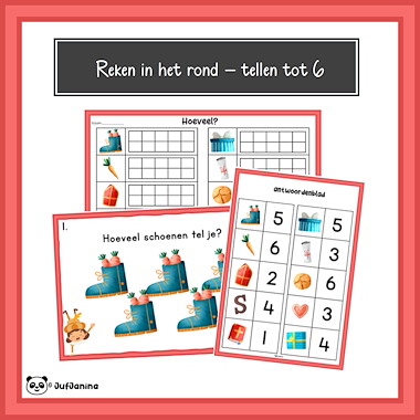 Lesmateriaal Bewegend leren - tellen tot 6, 12 en 20 (Sinterklaas) van auteur Juf Janina slide 3
