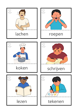 Lesmateriaal Woordenschatsfiches: werkwoorden (+ beeldmateriaal) van auteur deklasvankaat slide 2