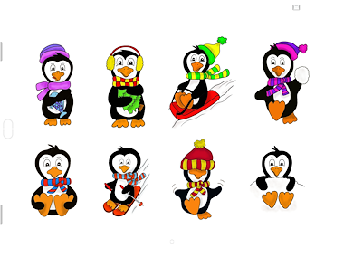 Lesmateriaal Afbeeldingen grappige pinguins van auteur Juf Monique
