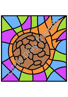 Lesmateriaal Kleuren naar voorbeeld - thema ruimte van auteur Little Play Friends slide 3