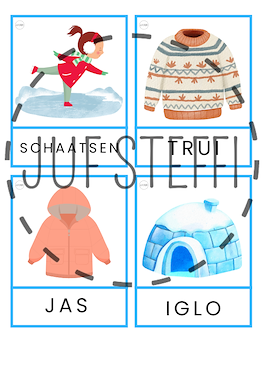 Lesmateriaal woordkaarten winter - kapitalen van auteur Juf Steffi slide 2