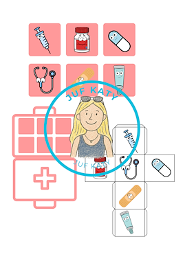 Lesmateriaal Thema de dokter : dobbelspel van auteur Juf Katy slide 2
