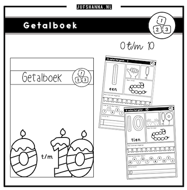 Lesmateriaal Getallen | Getalboek 0 t/m 10 van auteur Juf Shanna