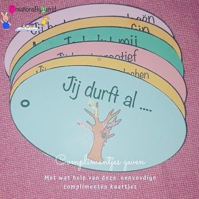 Lesmateriaal affirmatiekaartjes voor thuis en op school van auteur Creations by Astrid