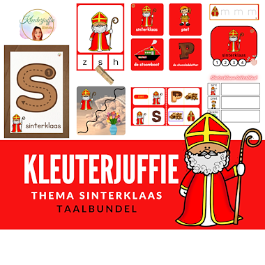 Lesmateriaal Kleuterjuffie, taalbundel thema sinterklaas van auteur Kleuterjuffie