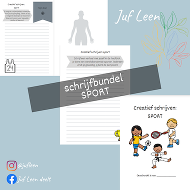 Lesmateriaal Schrijfbundel: Sport (creatief schrijven) van auteur Juf Leen slide 2