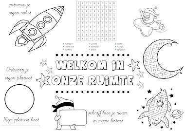 Lesmateriaal Placemat eerste schooldag thema ruimte van auteur De monsterklas van Juf Liesl