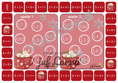 Lesmateriaal Winter - Bingospel voor 2 - Sommen t/m 10 van auteur De klas van juf Laura slide 3