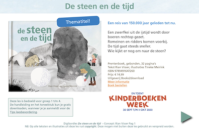 Lesmateriaal De steen en de tijd, digibordles onderbouw van auteur Rian Visser slide 1