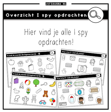 Collectie van lesmaterialen met onderwerp I Spy opdrachten overzicht van auteur Juf Shanna