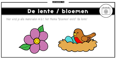 Collectie van lesmaterialen met onderwerp Thema lente en bloemen van auteur Juf Shanna